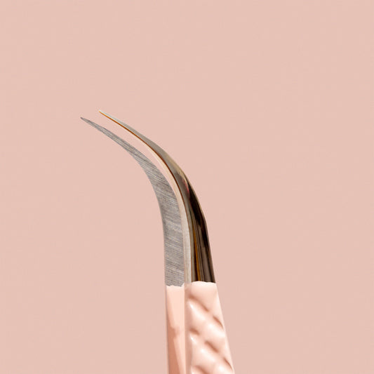 Pink Curved Isolation Tweezers